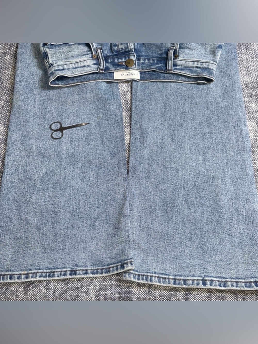 Evereve The Ever Trouser High Rise Wide Leg Jeans sz 29 Blue Button Fly long - Picture 12 of 13